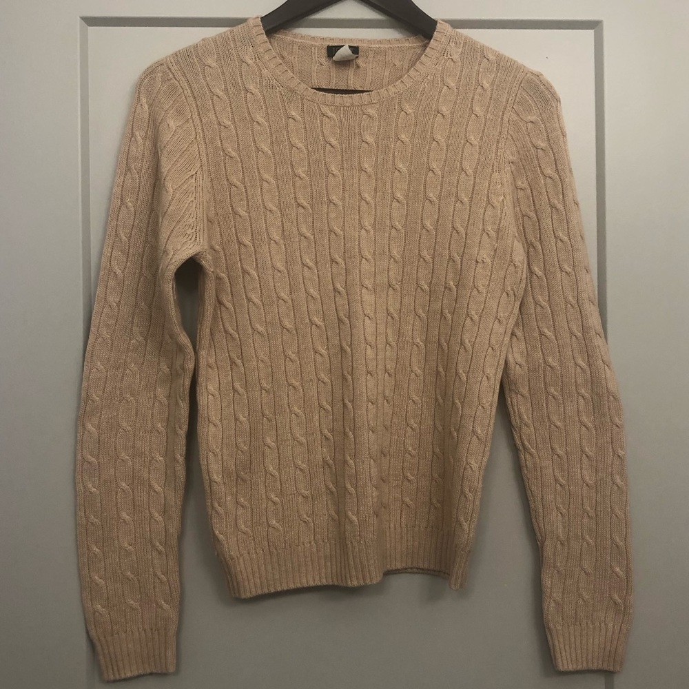 J. Crew Factory Cable Knit Sweater in Tan